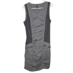 XCVI Women's Gray Banggai Ruched Sleeveless MIni Dress Small
